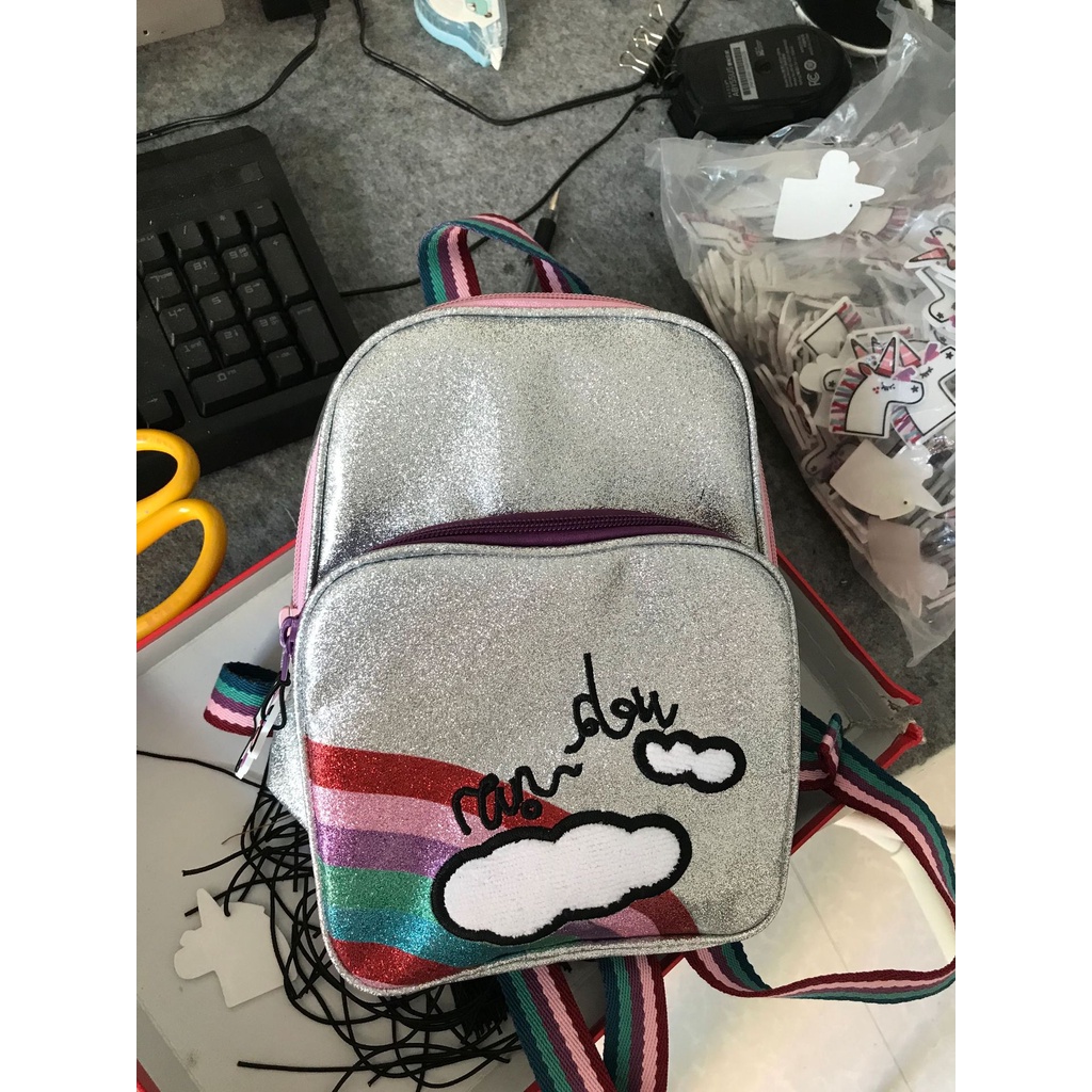 Balo cho bé ZARA kỳ lân kim tuyến, size nhỏ cho học sinh mẫu giáo, mầm non, tiểu học