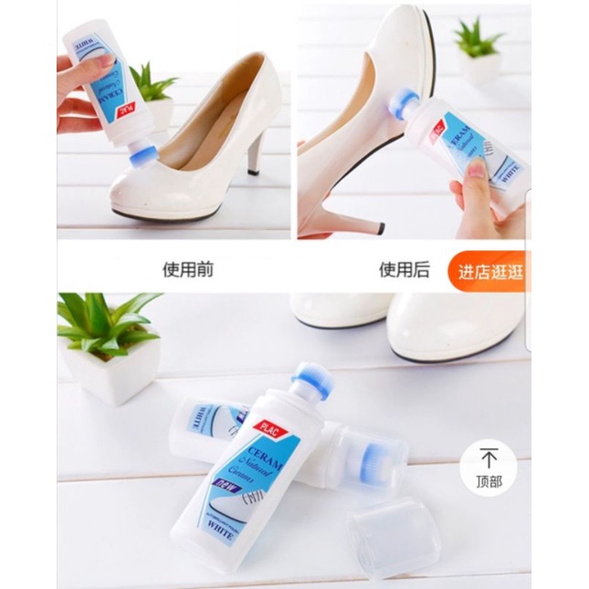 Lọ nước lau giày tẩy trắng PLAC 100ml - Lọ nước tẩy trắng giày, cỏ tẩy vết ố túi sách