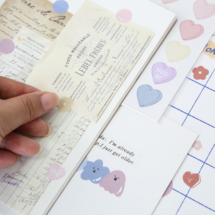 &lt;Ảnh Thật Shop Chụp&gt; Bộ 3 Tấm Sticker Hình Dán Pastel Trang Trí Sổ Tay Mohamm Điện Thoại Vở Khay Đựng Bút M023