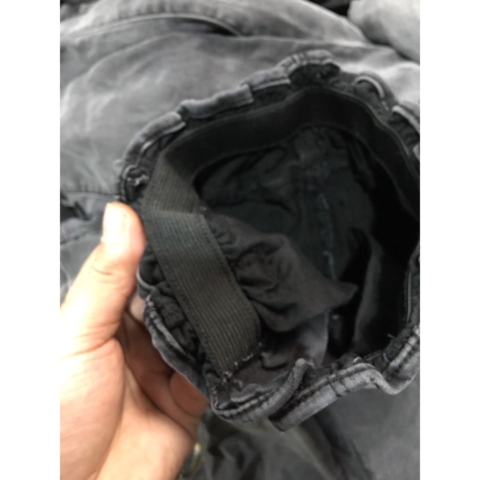 QUần jean đen ghi bèo lưng chun Zara Nga Fish J1D60