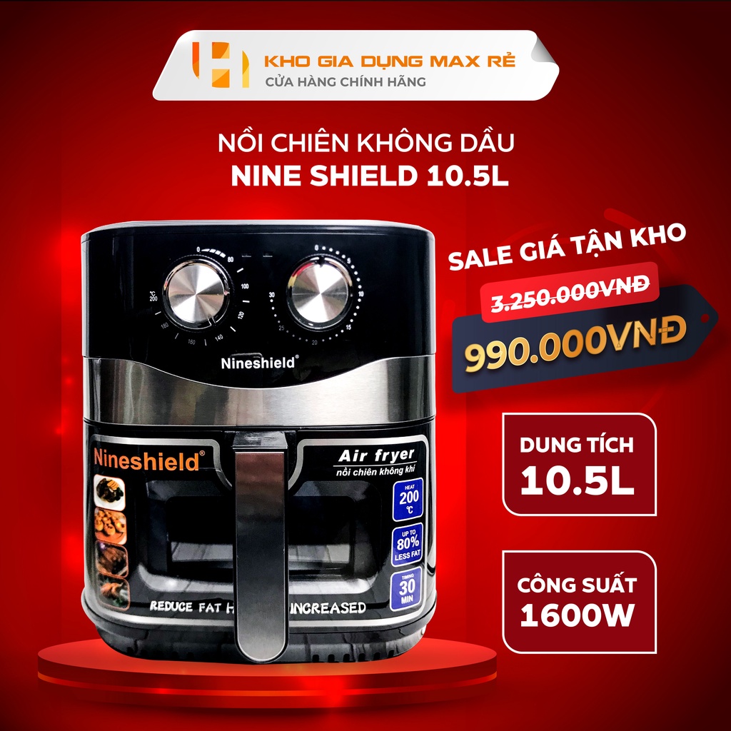 Nồi Chiên Không Dầu Nhật Bản Dung Tích 10.5 Lít Bảo hành 12 Tháng