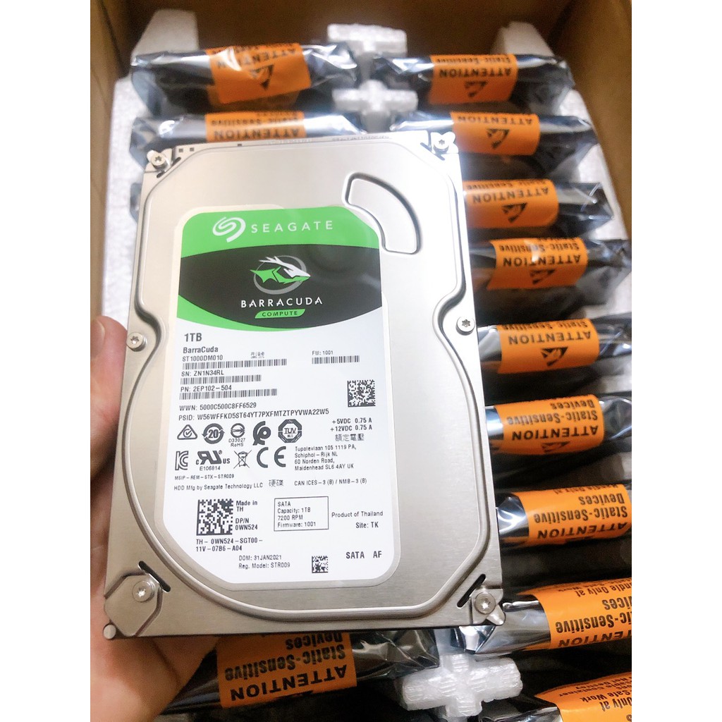 Ổ Cứng HDD Seagate Barracuda 1TB 3.5 inch 7200RPM SATA3 6Gb/s - Mới Bảo hành 24 tháng 1 đổi 1