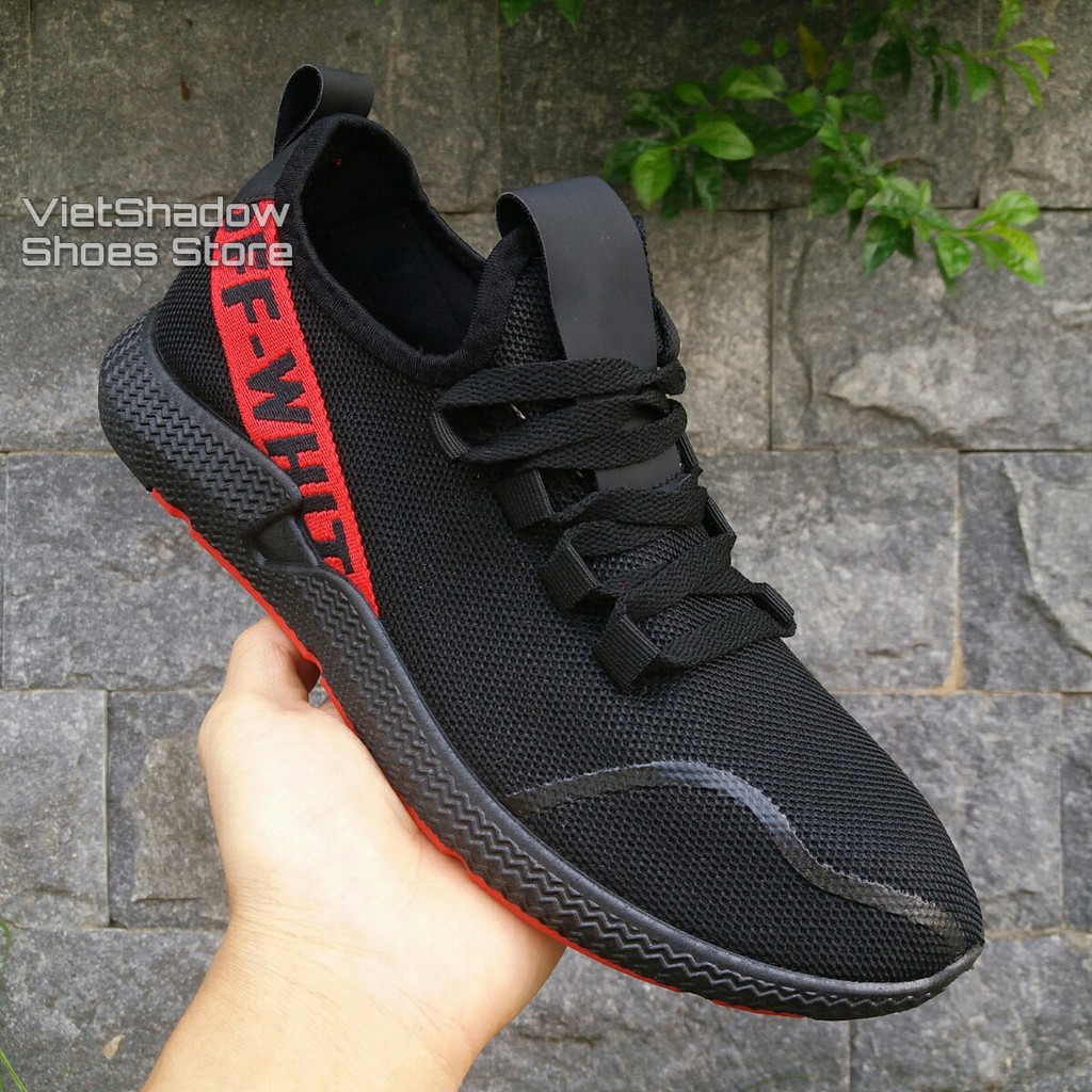 Sneakers nam 2018 - Giày thể thao nam 3 màu sọc đen, sọc vàng, sọc đỏ - Mã SP D04