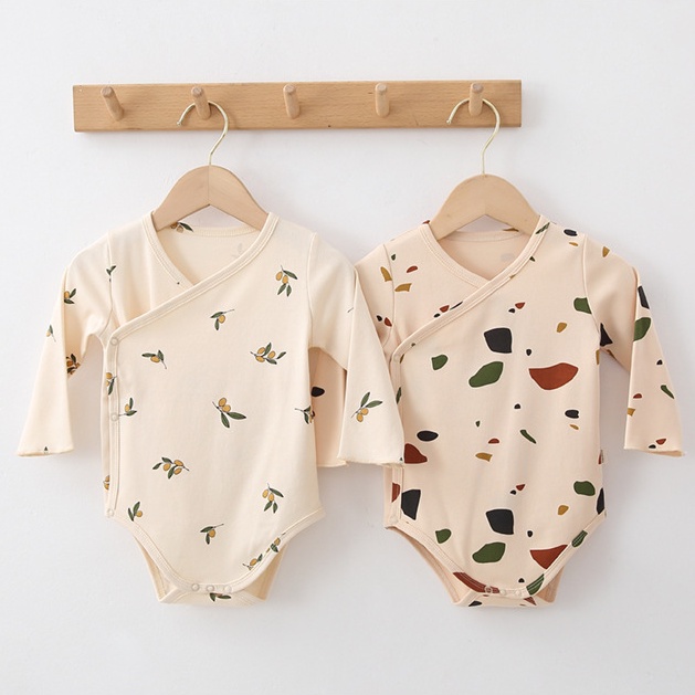 Bộ đồ ngủ liền thân tay dài chất liệu cotton dành cho bé