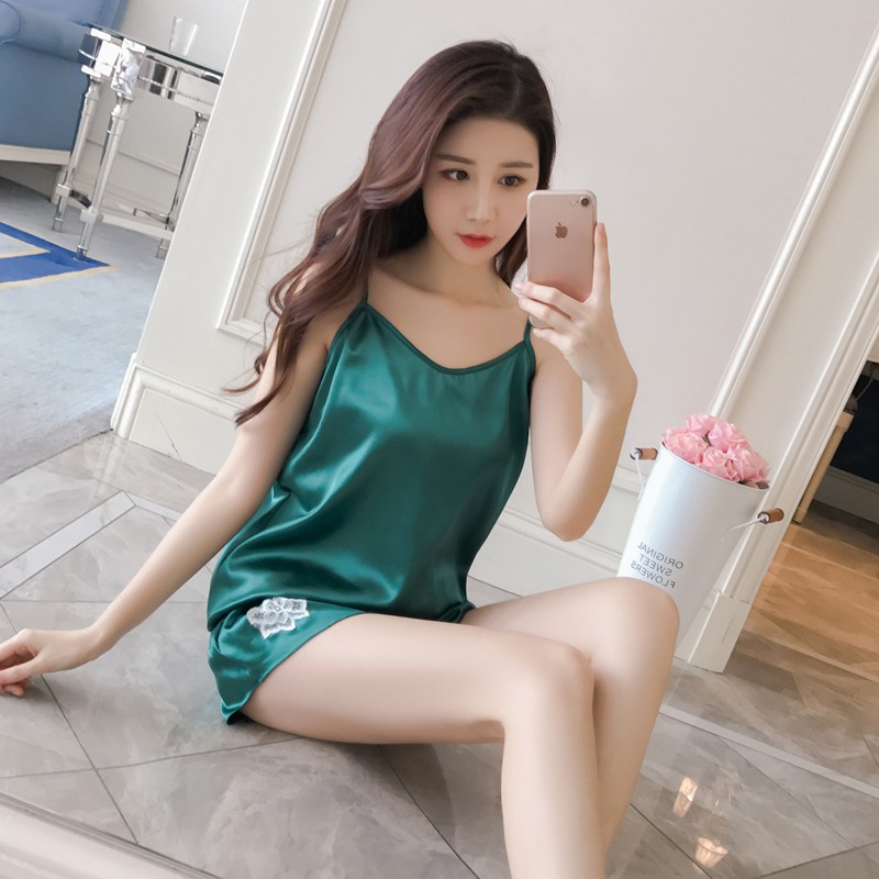 [Freeship-Hàng Chất Lượng] Bộ Đồ Ngủ/ Quần Áo Ngủ Nữ Lụa 2 Dây Cực Đẹp Cho Mùa Hè Đồ Pijama/ Đồ Ngủ Đẹp | BigBuy360 - bigbuy360.vn