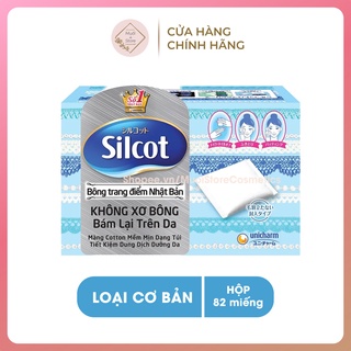 Bông tẩy trang Silcot Nhật Bản Hộp 82 miếng - Bông Silcot Unicharm