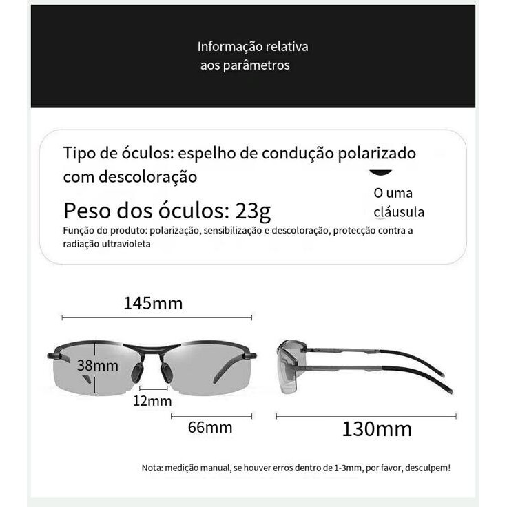 Kính Mát Phân Cực Lái Xe Câu Cá Có Thể Thay Đổi Màu Sắc Chất Lượng Cao Cho Nam