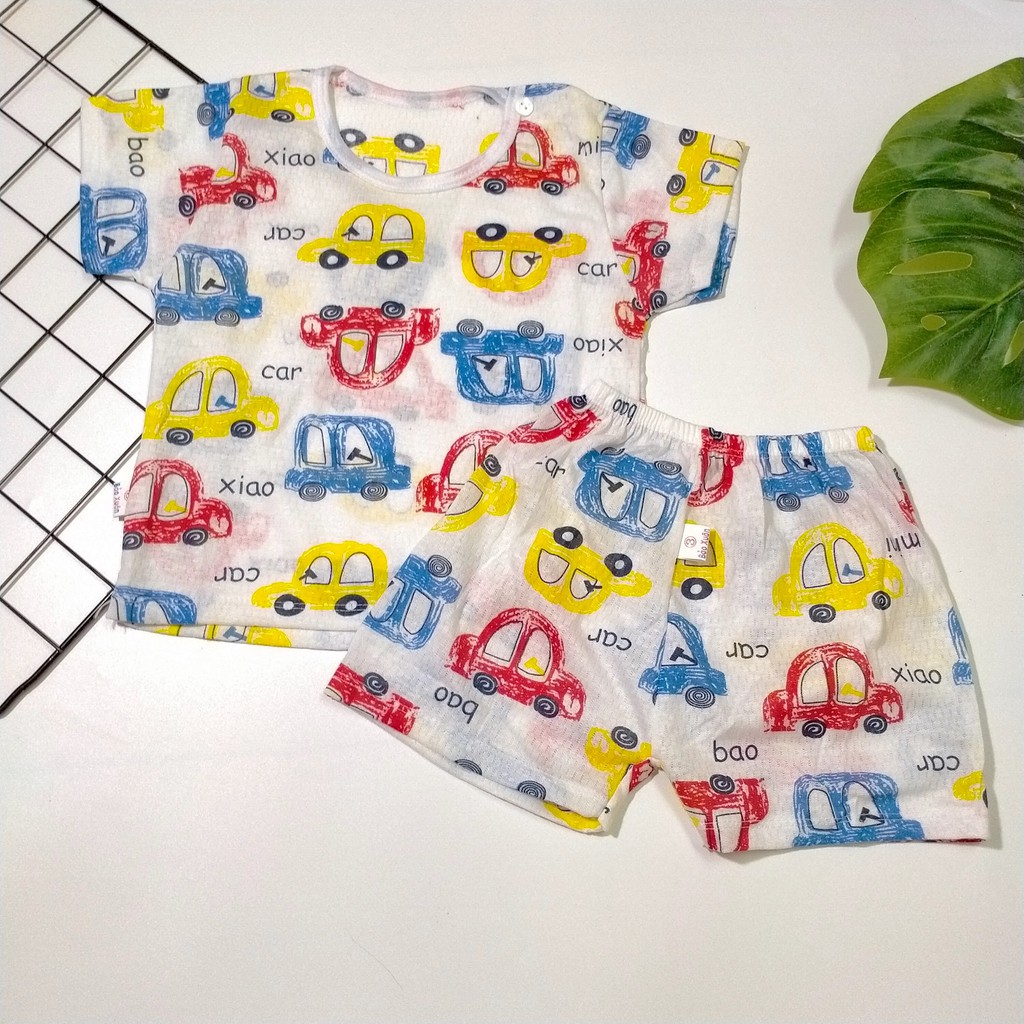 Bộ quần áo trẻ em Cotton giấy, Thông hơi Noubaby 2020