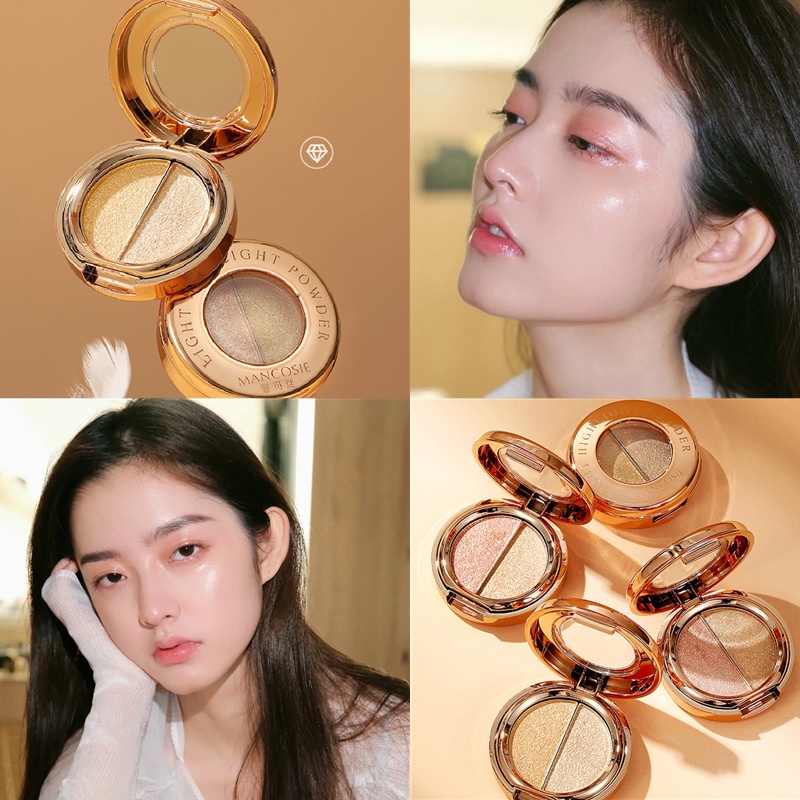 Bảng phấn trang điểm Mancosie bắt sáng và tạo khối 2 tông màu tùy chọn