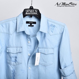 ÁO SƠ MI DENIM RÁCH