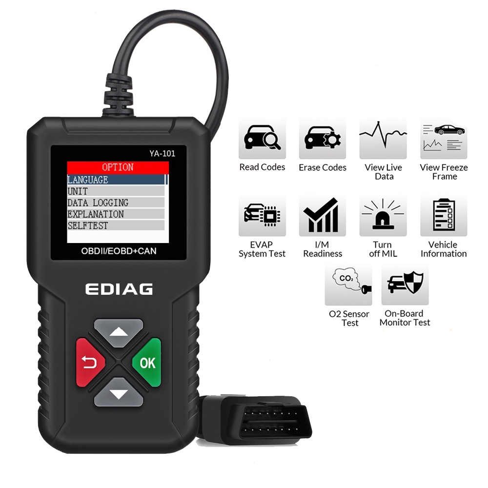 Ediag YA101 OBDII/EOBD Mã USB Giá Rẻ Cập Nhật Tự Động OBD2 Quét Hỗ Trợ Đồ Thị Datastream PK Cr319 AD310 elm327 CR3001