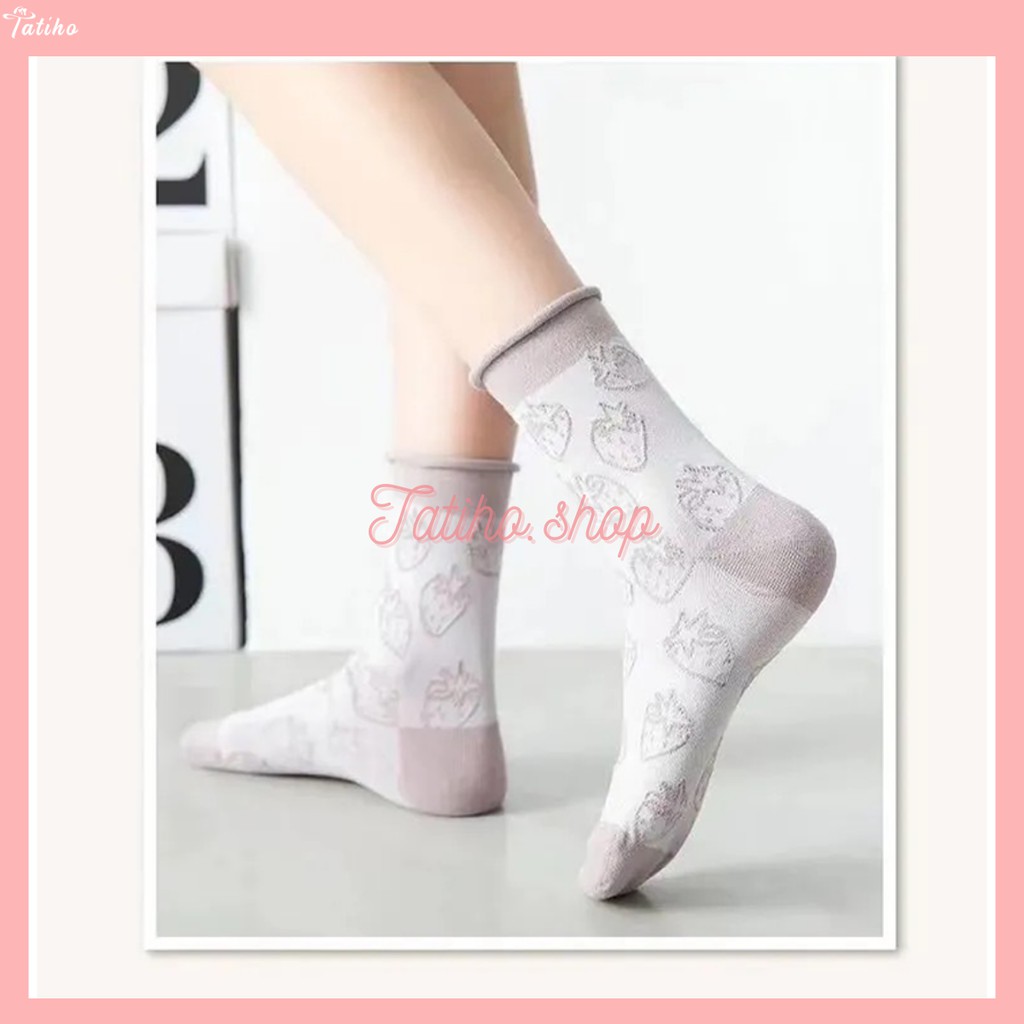 [Hàng Xịn, Giá Tốt] Vớ Nữ Cổ Cao Ren Dày Phong Cách Hàng Quốc Dễ Thương - Mã TV007