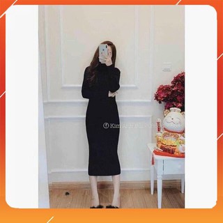 Váy len body cổ lọ dài tay