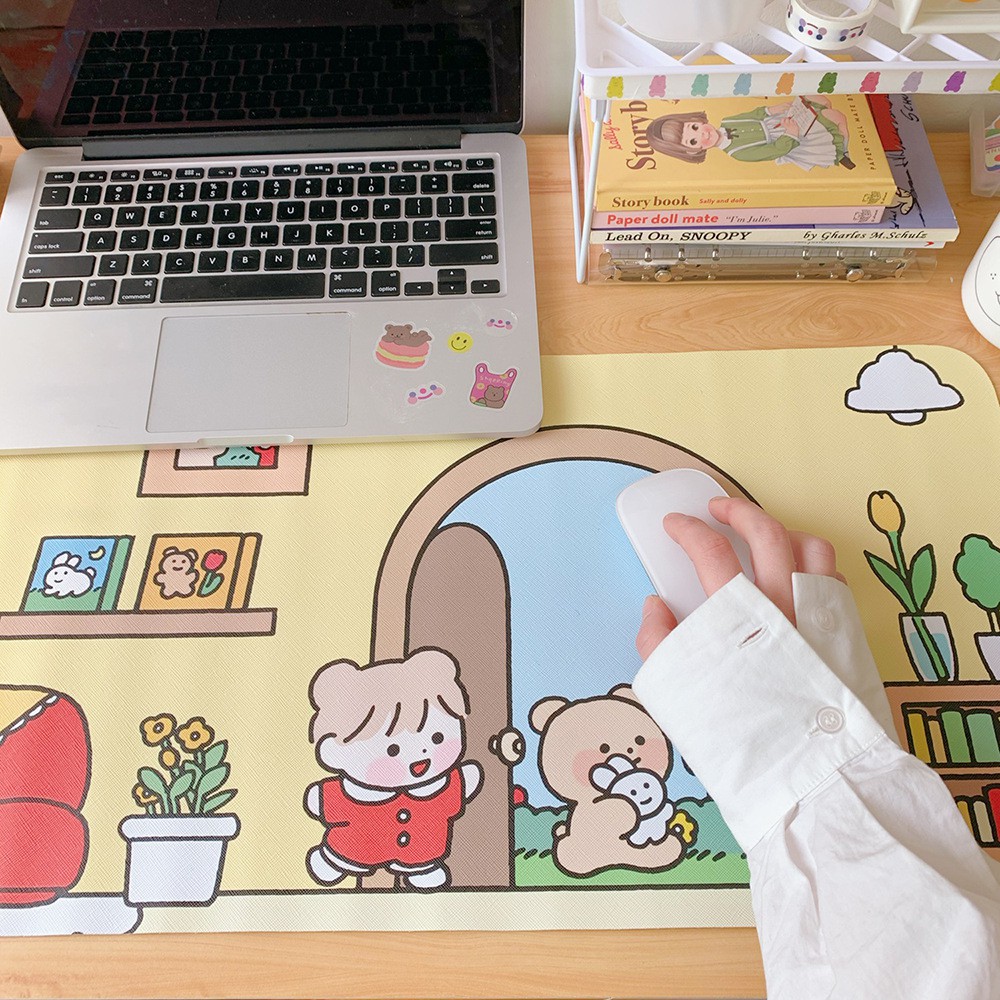 Bàn Di Chuột Miếng Lót Chuột Mouse Pad Cỡ Lớn Hình Bé Gái RF Phụ Kiện Ulzzang