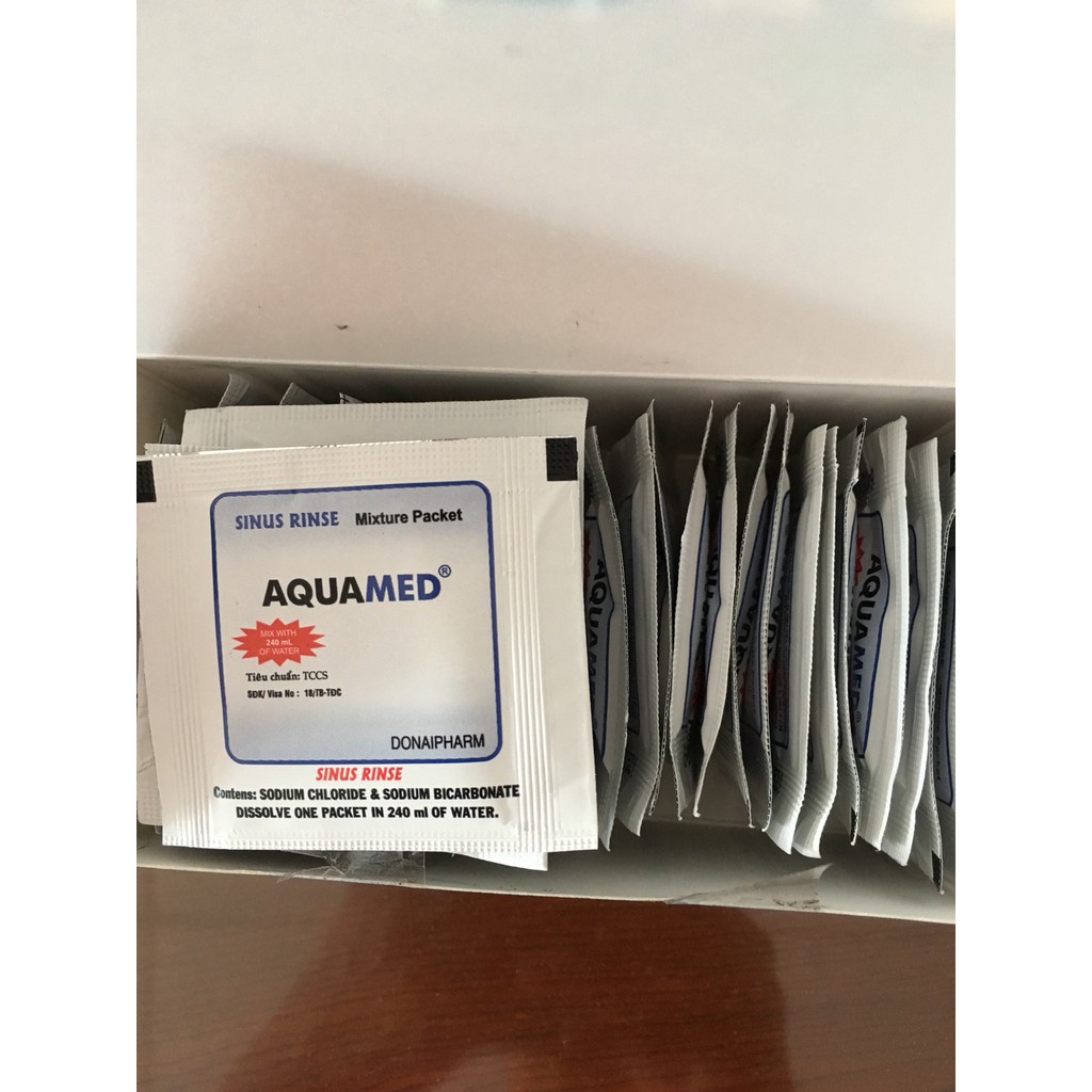 Hộp 35 gói muối rửa mũi Aquamed | BigBuy360 - bigbuy360.vn