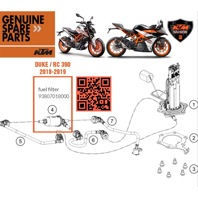 Lọc nhiên liệu KTM DUKE/RC/ADV 390 2019-2021