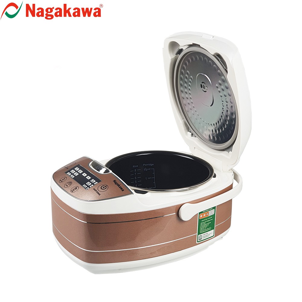 Nồi cơm điện cao tần 1.8L Nagakawa NAG0102 với 14 chức năng nấu và giữ ấm cơm