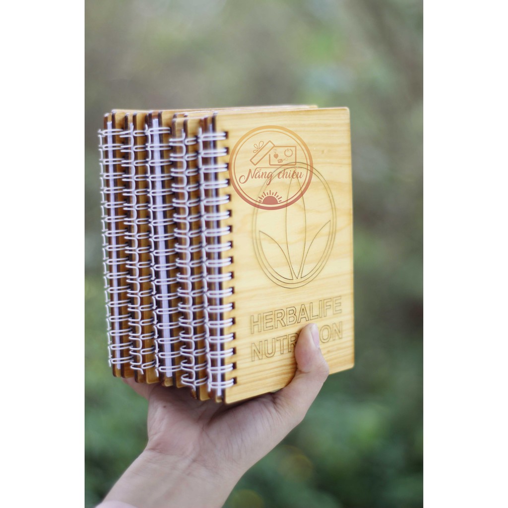 Sổ tay Notebook bìa gỗ cứng khắc tên theo yêu cầu - Khắc hình con thỏ xinh xắn - Free thiết kế