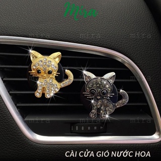 Nước Hoa Khô Xe Ô Tô, Cài Cửa Gió Điều Hòa Sáp Thơm Xe Hơi Mô Hình Mèo Kitty Kẹp Nước Hoa MIRA-OTO8015