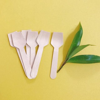 10 Muỗng gỗ ăn kem 9.5cm | Thìa gỗ ăn kem | Thìa gỗ dùng 1 lần | Muỗng gỗ dùng 1 lần | Muỗng gỗ nhỏ