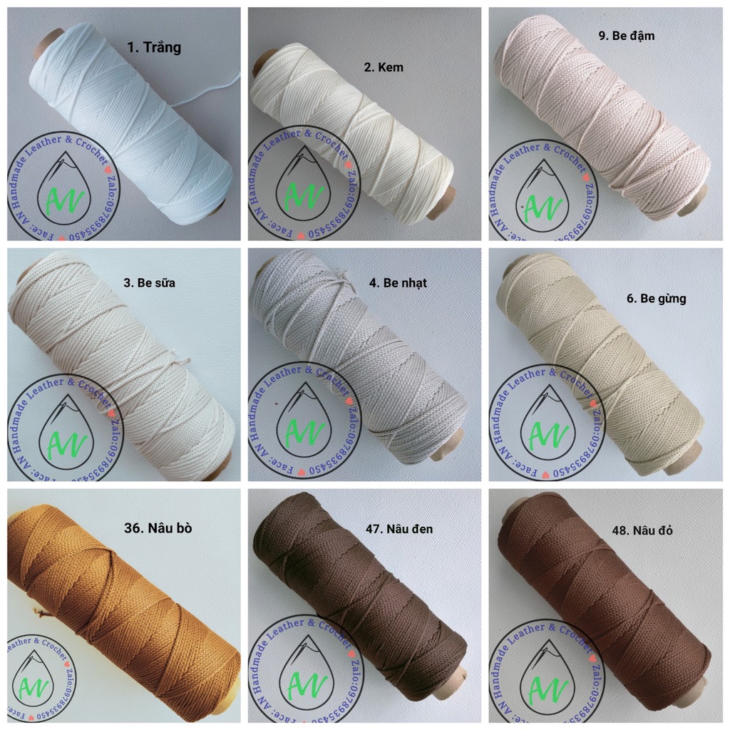 Sợi Dệt lõi trơn giấy (bảng 1), craftyarn 2mm
