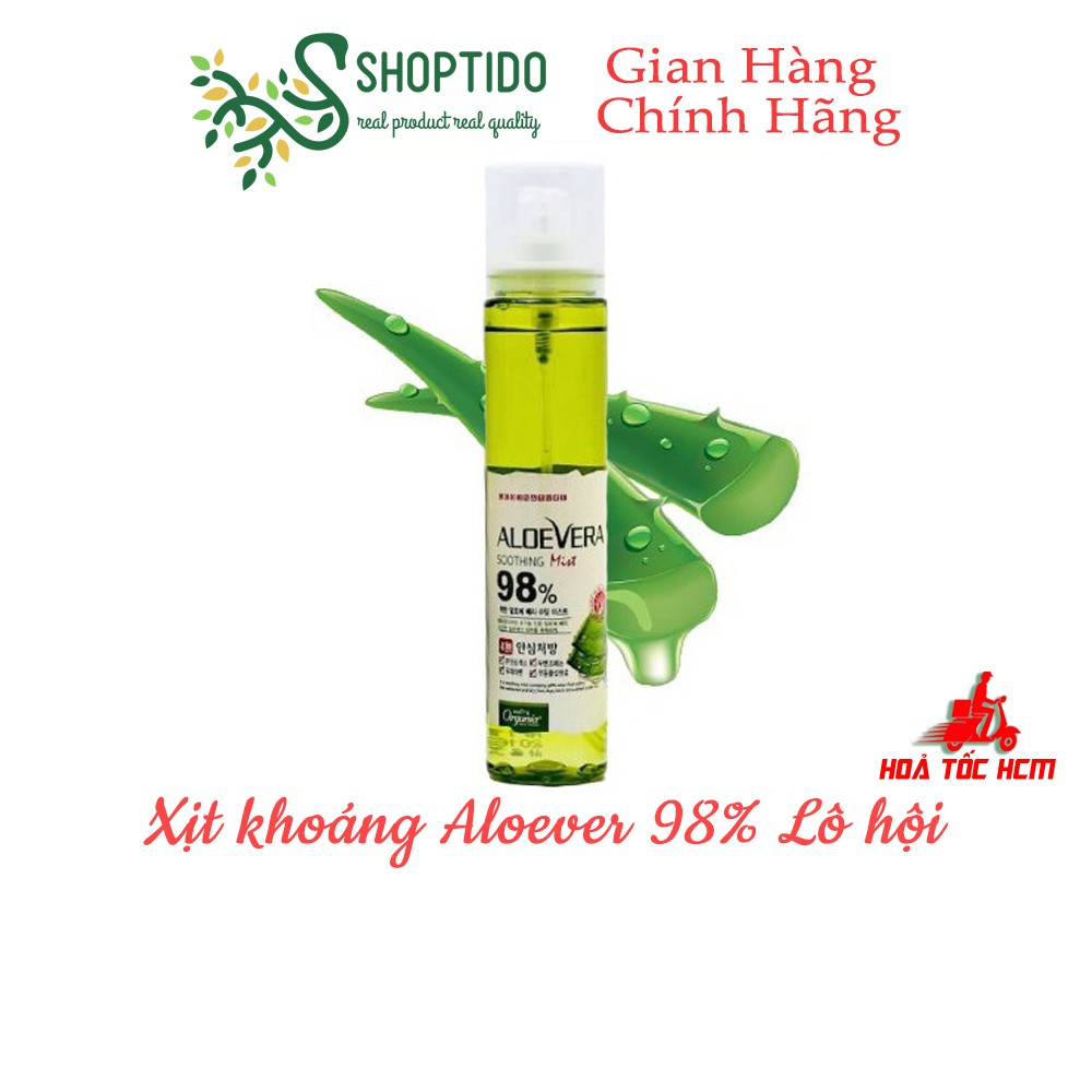 Xịt khoáng lô hội Aloevera 98% từ nha đam tự nhiên Soothing Mist 118ml NPP Shoptido