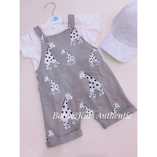 Set yếm đùi cotton hm auth bé trai 4-6m 6-9m 9-12m 12-18m 18-24m