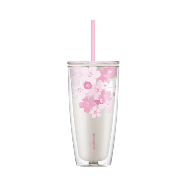 [HB gift] Ly nhựa hai lớp L&amp;L Double Wall Cold Cup Cherry Blossom 750ml