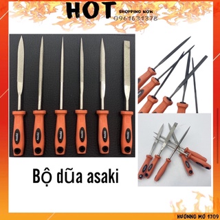 Bộ 6 dũa mài kim loại hợp kim đa năng chính hãng asaki các loại 5x180mm ak-3903 4x160mm ak-3902, 3x140mm ak-3898