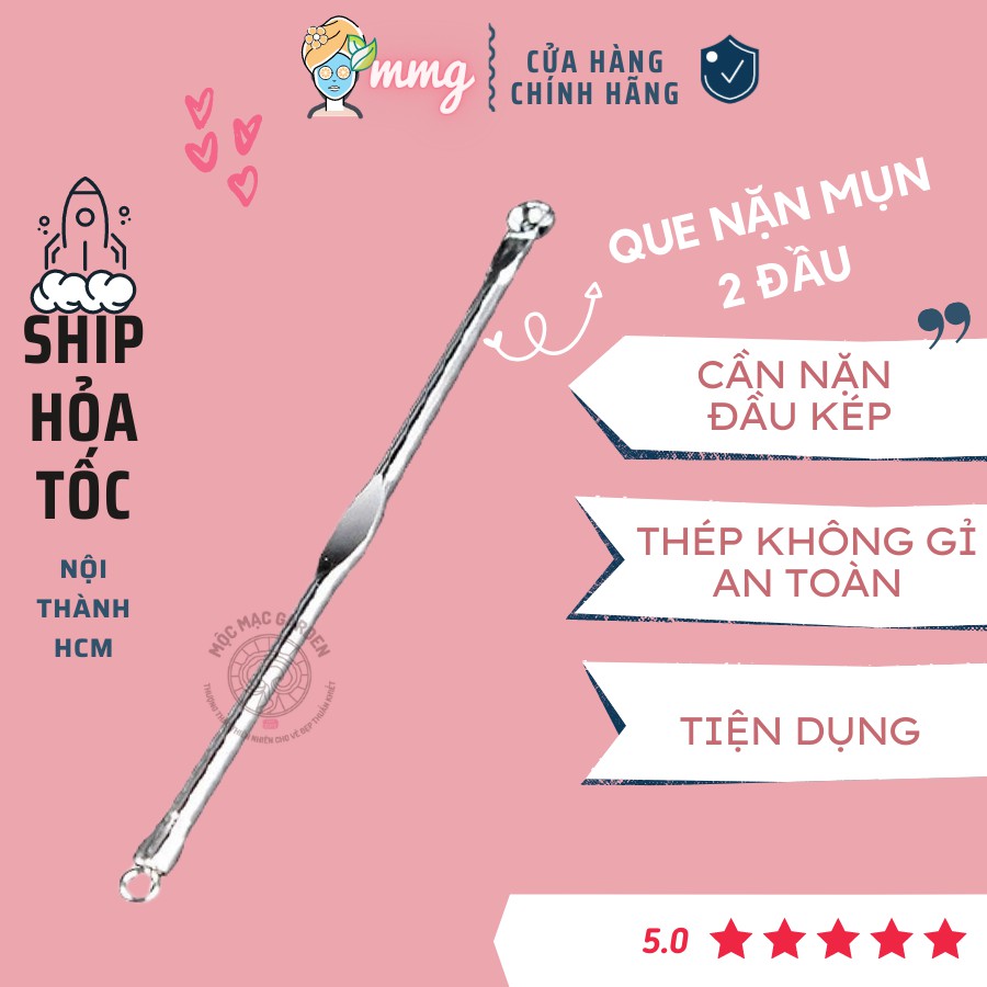 Que nặn mụn 2 đầu cán dẹt chuyên dụng Double-Ended Blackhead Remover - MMG