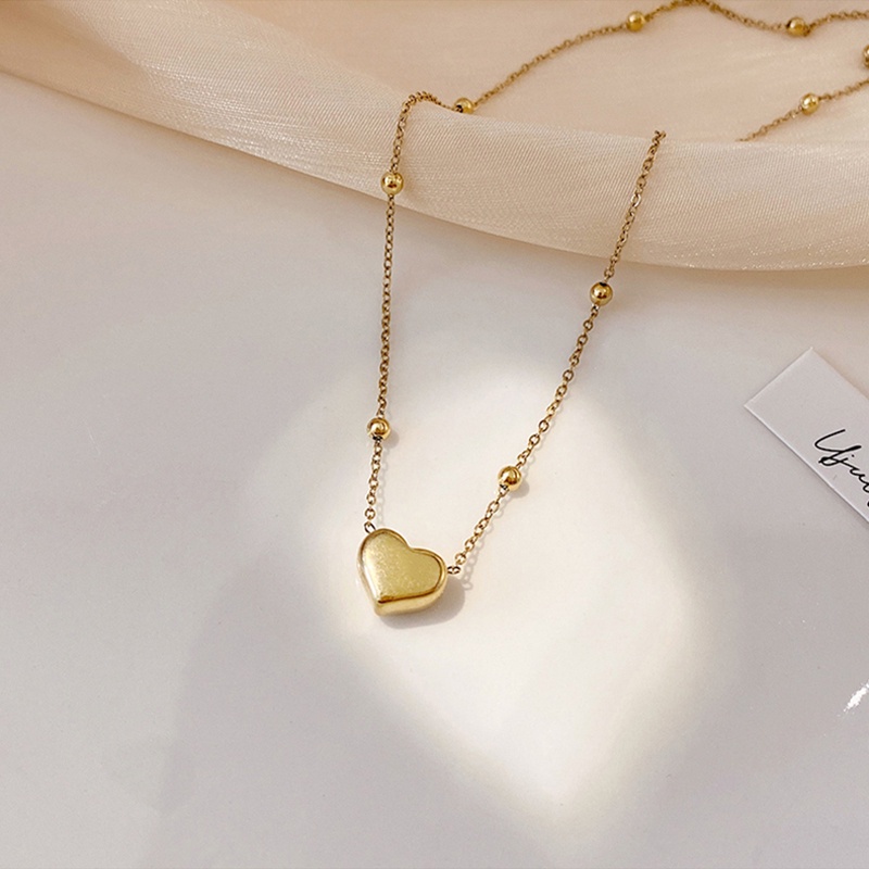 Dây chuyền MAYEBE LAVEND bằng thép titan mạ vàng 18K mặt hình trái tim sang trọng dành cho nữ