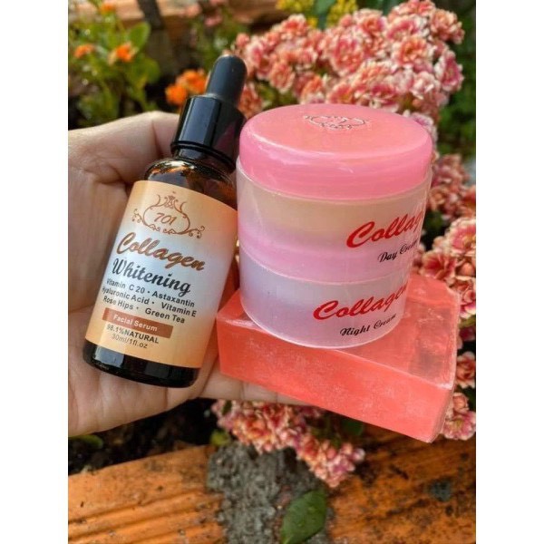 Combo serum và Bộ kem colagen Plus Vit e