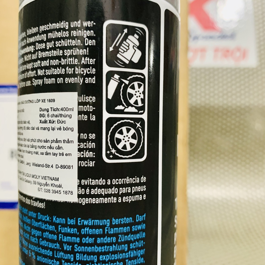 Vệ Sinh - Bảo Dưỡng - Làm Bóng Vỏ Xe - Lốp Xe Liqui Moly Reifenglanz-schaum Tire Bright Foam 1609 Made in Germany