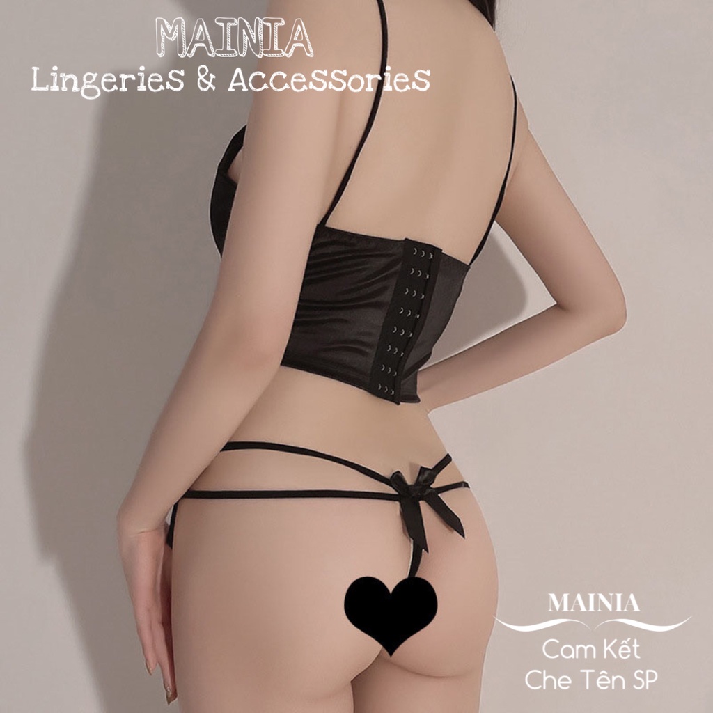 Set Bộ Đồ Lót Áo Lụa Phi Bóng Quần Lọt Khe Hở Đáy Siêu Đẹp Sexy Gợi Cảm Mainia Shop | BigBuy360 - bigbuy360.vn