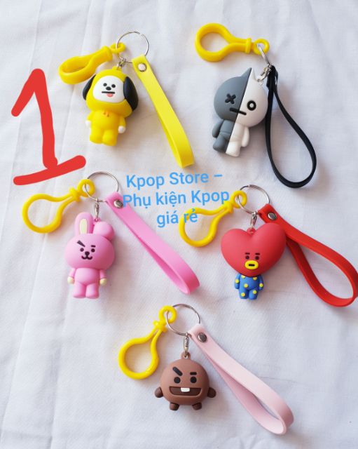 Móc khóa cao su đặc BTS, BT21