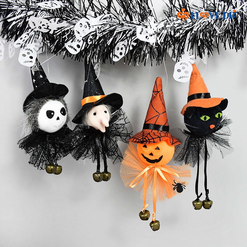 Đồ Chơi Mô Hình Mèo Đen Bí Ngô Ma Quỷ Kinh Dị Treo Trang Trí Lễ Halloween