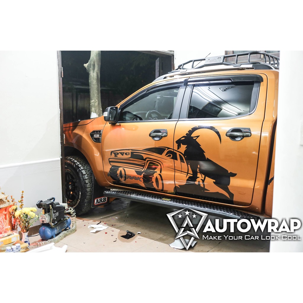 Tem họa tiết xe Ranger PVC - Tem họa tiết ô tô Ford, tem dán sườn xe thể thao