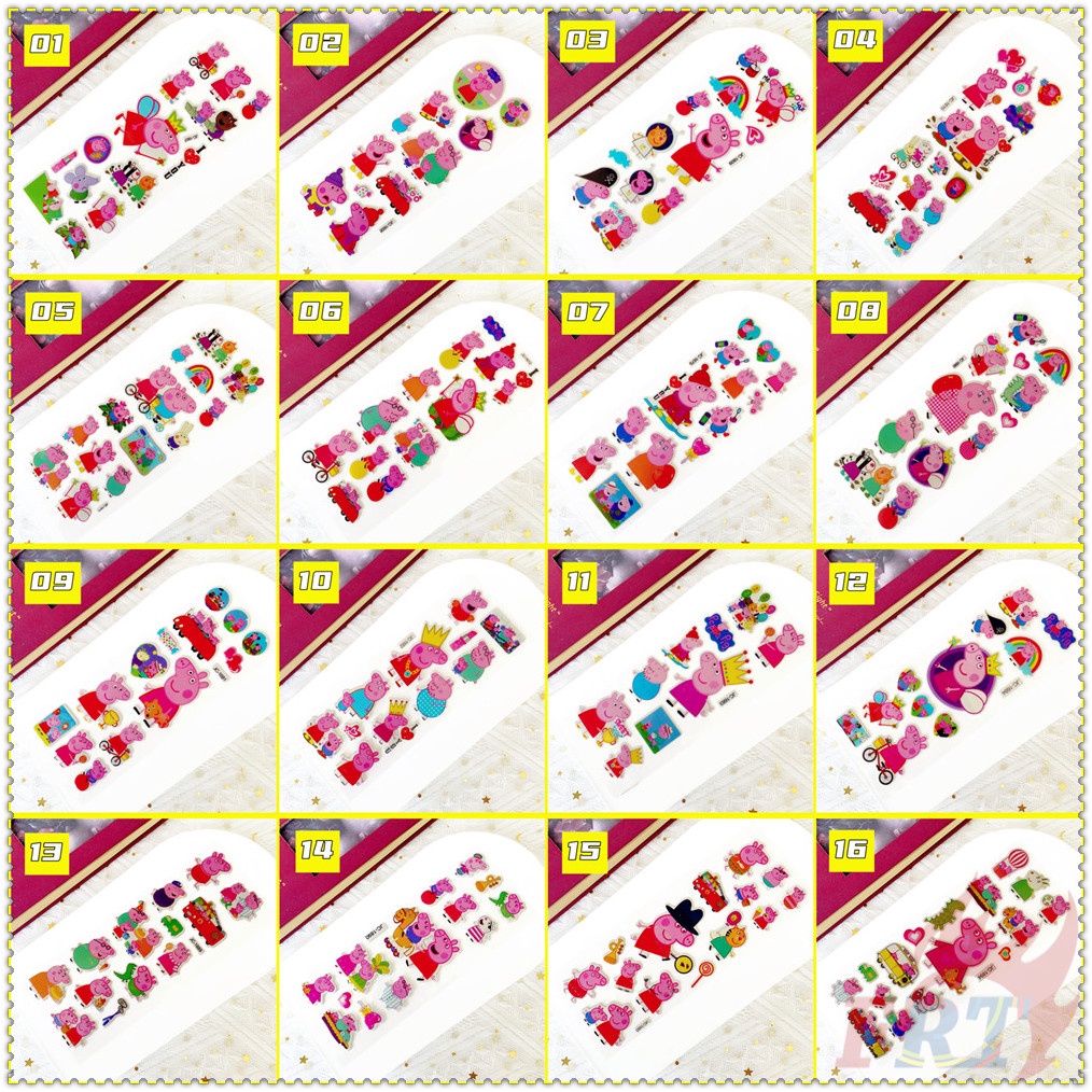❀ Sticker Dán Khen Thưởng DIY Lợn Hồng Q-1 ❀ 1 Miếng Dán Bong Bóng 3D Bằng PVC Chống Nước