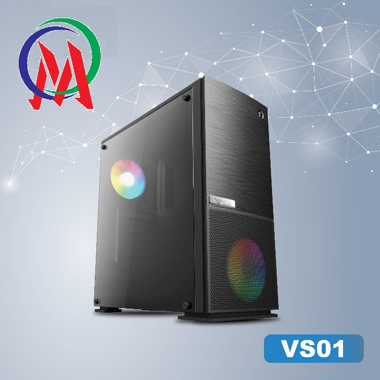 Vỏ case máy tính VSP VS01 Gaming Mặt Trước Lưới
