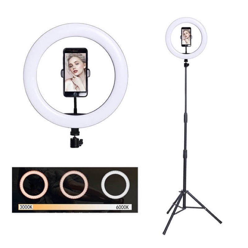 Đèn livestream, tiktok gậy selfie M33 35cm kèm tripod giá đỡ điện thoại 1 kẹp để chụp ảnh, quay phim