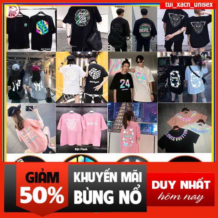 ❤️ LOẠI PHẢN QUANG - FORM RỘNG ❤️ ÁO THUN UNISEX NAM NỮ TAY LỠ - ÁO PHÔNG ĐEN TRẮNG HỒNG IN CHỮ HÓT ĐEN MỚI NHẤT *