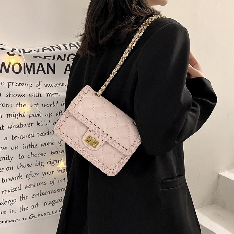 Túi Đeo Vai Đan Tay Phối Dây Xích Thời Trang Cho Nữ