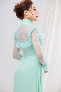 Áo dài kiểu pha lưới