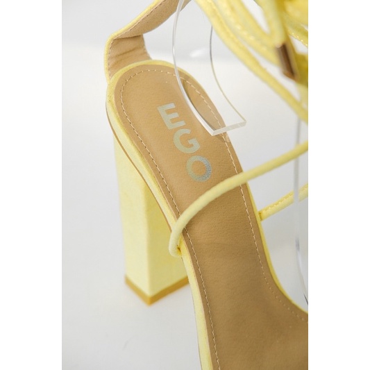 [Joiehome] Sandal cao gót cột dây màu vàng chanh