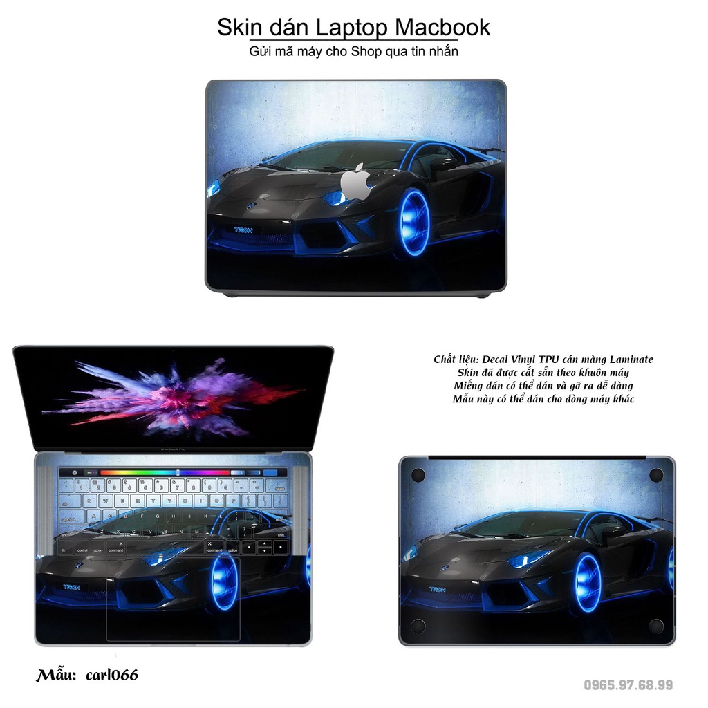 Skin dán Macbook mẫu xe hơi (đã cắt sẵn, inbox mã máy cho shop)