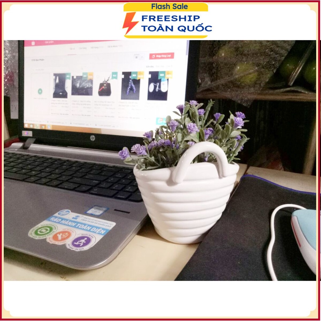 (Thanh Lí) - Giỏ hoa sứ để bàn cá tính TL-4013 (Mẫu ngẫu nhiên)