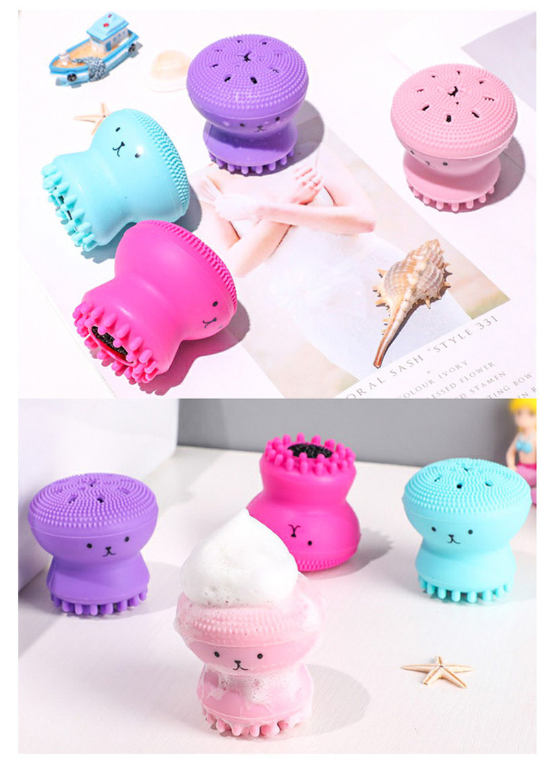 Cọ làm sạch da mặt bằng silicon hình bạch tuộc hai đầu làm sạch sâu lỗ chân lông với lông mềm | BigBuy360 - bigbuy360.vn