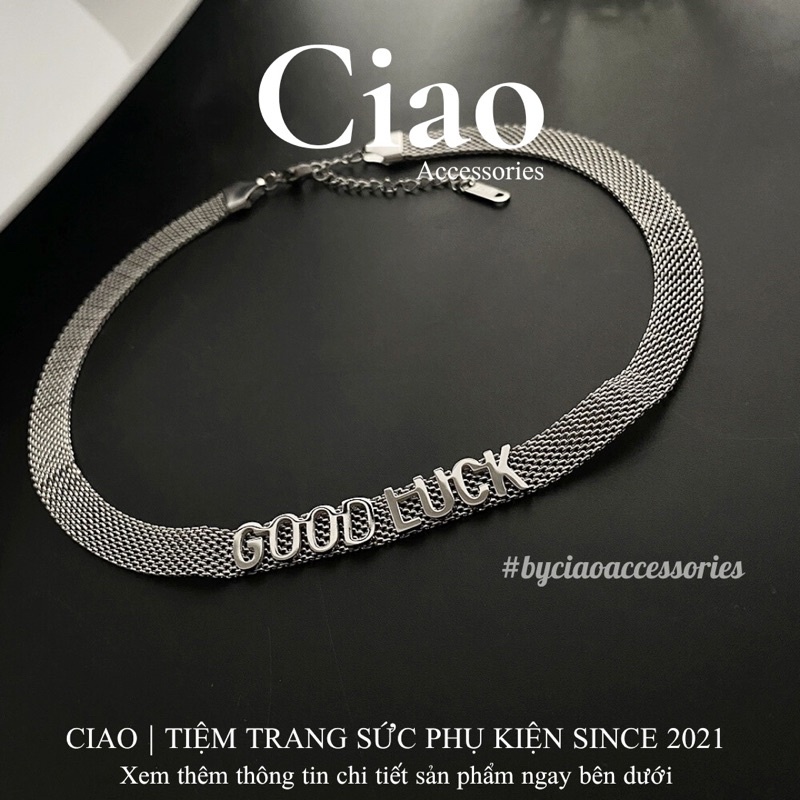 [HOẢ TỐC 1H] Dây chuyền/ Vòng cổ titan không gỉ thiết kế charm goodluck trendy Goodluck Ciao