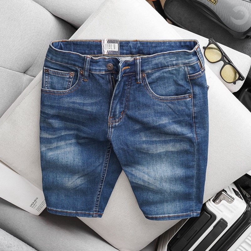 Quần Short Jean Nam màu Xanh, Quần Lửng Nam Jean thời trang cao cấp