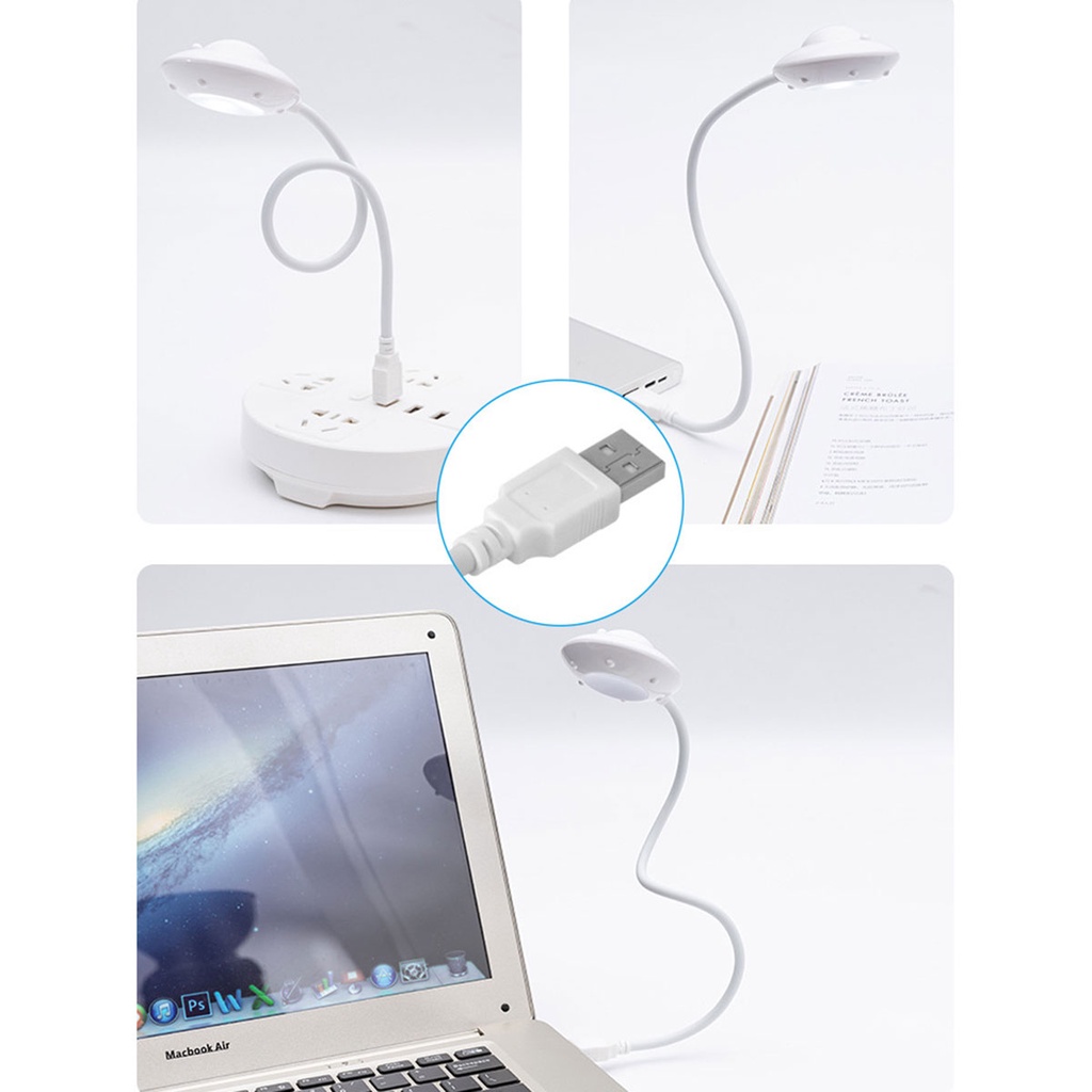 Đèn ngủ LED mini thiết kế hình phi hành gia/đĩa bay UFO đầu USB linh hoạt tiện lợi